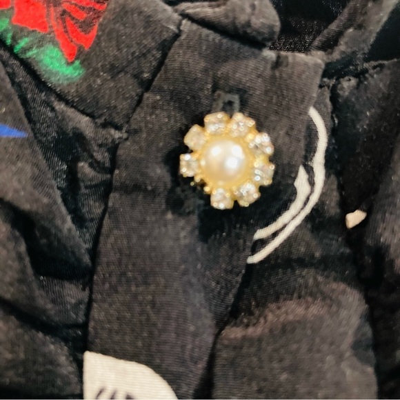 SANDRO PARIS Sz 3 (EU) US S Tattoo Print Ruffles Neckline Sleeves A-Line Dress - Picture 5 of 15